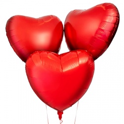 Set 3 baloane cu heliu în formă de inimă